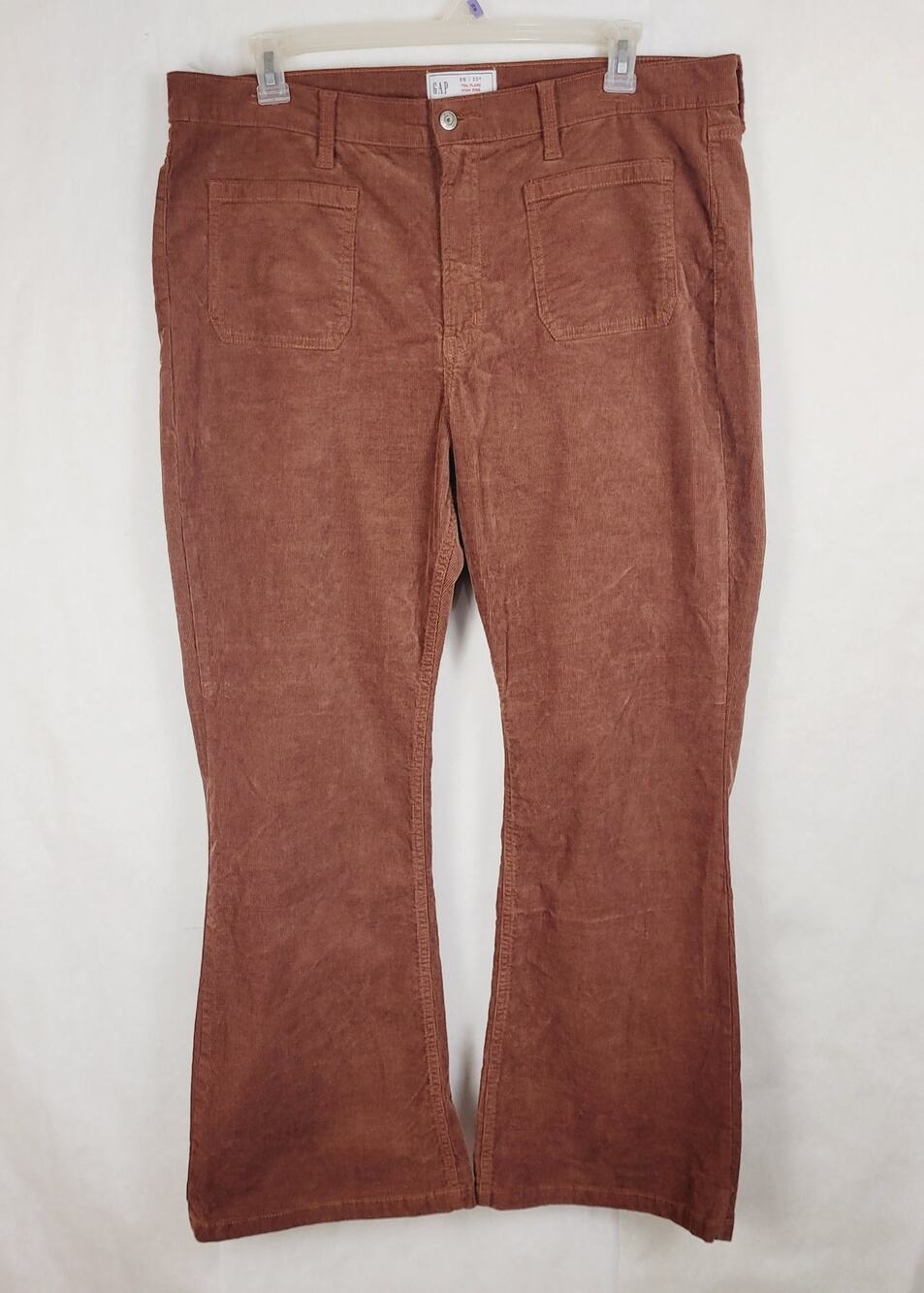 New brown Gap 70s Flare High Rise corduroy pants Size 20 Retro Boho Hippie